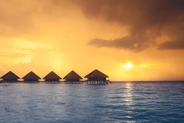 Naplemente a sziget Maldív-szigetek — Stock Fotó
