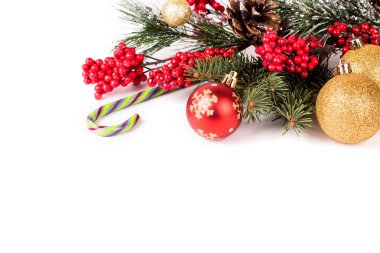Kırmızı süslemeli Noel arkaplanı