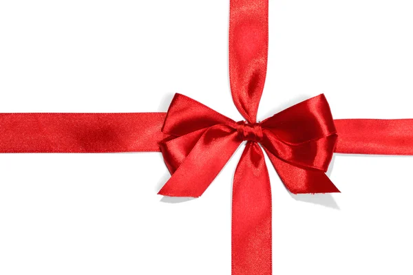 Red ribbons with bow — Stock Photo, Image