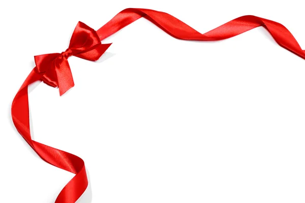 Red ribbons with bow — Stock Photo, Image