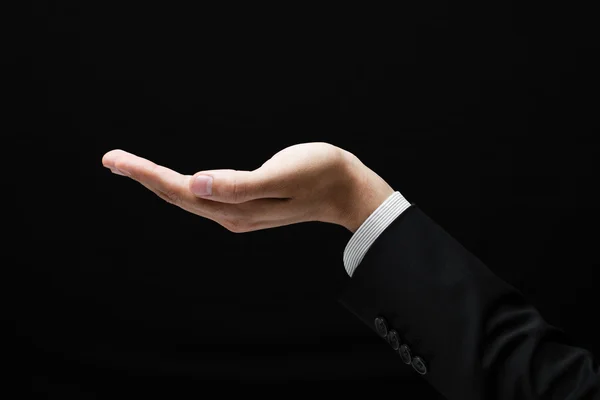 Open palm hand gesture of male — Stock Photo, Image