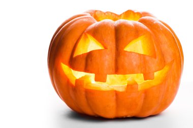 Cadılar Bayramı Balkabağı tek. Korkunç Jack Olantern yüz