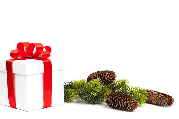 Christmas gift with decoration — Stock Photo, Image