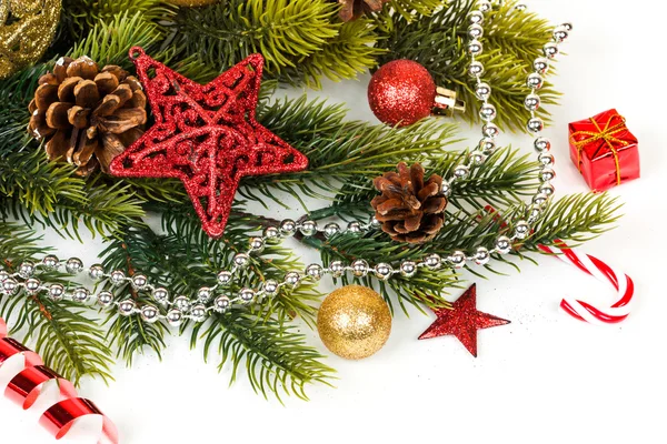 Рождественский фон со звездами и елкой — стоковое фото