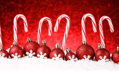 Noel kartı dekoratif baubles ile