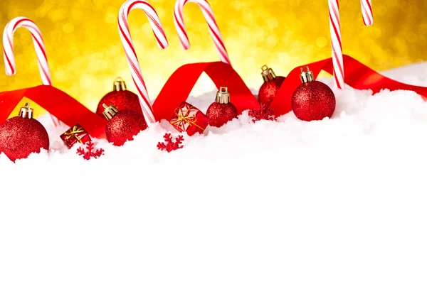 Tarjeta de Navidad con adornos decorativos — Foto de Stock