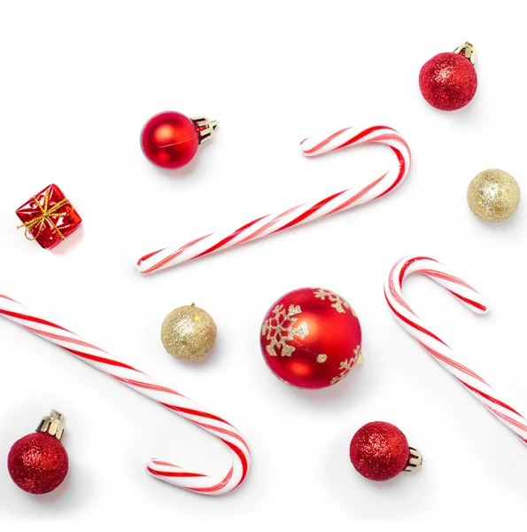 Christmas candies and balls — Stock Photo, Image