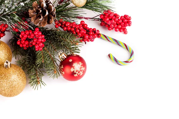 Christmas background with a red ornament — Stock Photo, Image