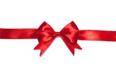 Beyaz arkaplanda kırmızı kurdele