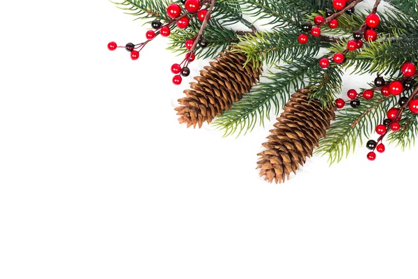 Kegel und Weihnachtsbaum isoliert auf weiß — Stockfoto