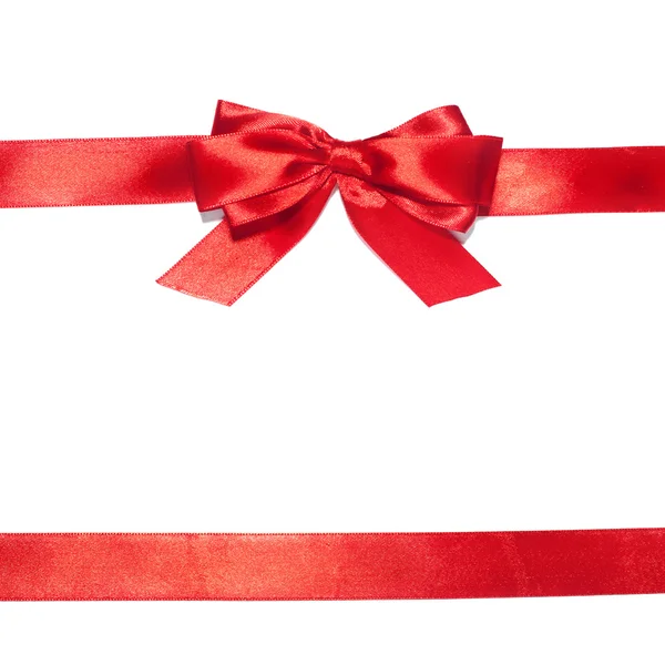 Red ribbons with bow — Stock Photo, Image