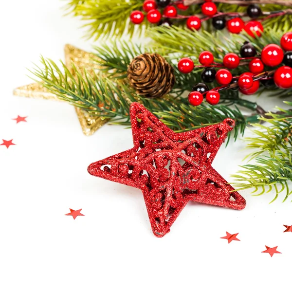 Яскрава різдвяна композиція з зірками — стокове фото