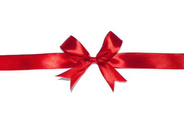 Red ribbon bow on white background — Stock Photo, Image