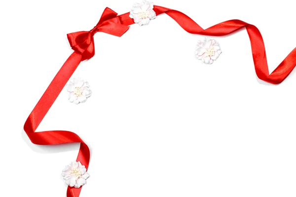 Red ribbons with bow — Stock Photo, Image