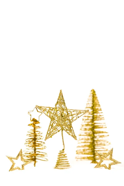 Abeto com estrela isolada sobre fundo branco — Fotografia de Stock