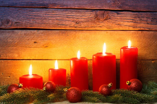 Christmas decoration with candle — Stock Photo, Image