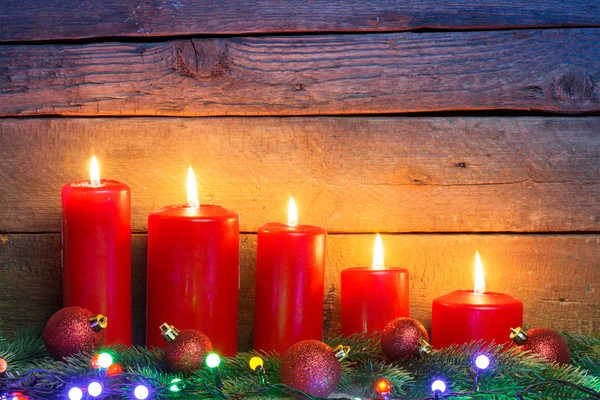 Christmas decoration with candle — Stock Photo, Image