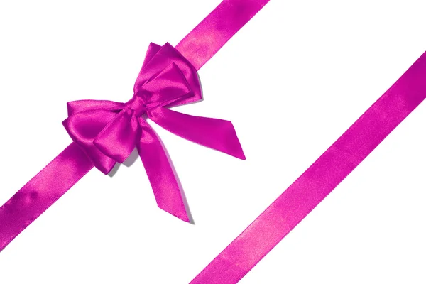 Purple  ribbon and bow — Stock Photo, Image