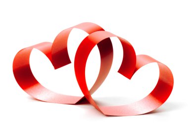 Beyaz kalpler olarak şeklinde şeritler