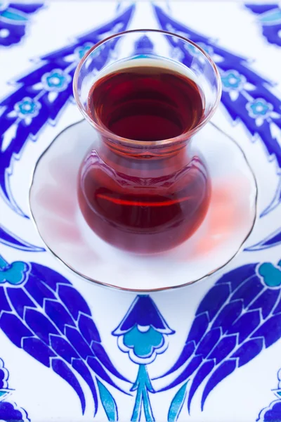 A glass of Turkish black tea — Stock Photo, Image