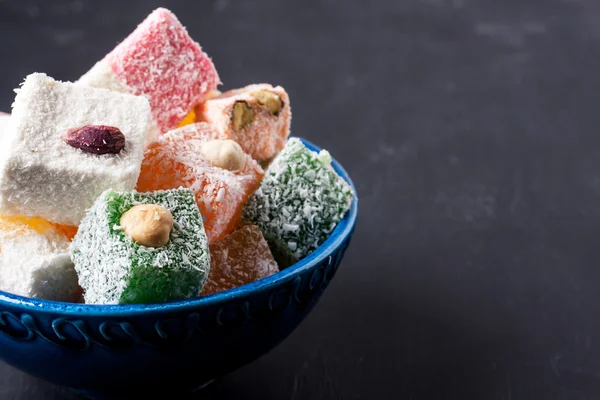 Turkish delight in a bowl — Stock Photo, Image