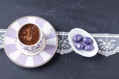 Türk kahvesi ve şeker çikolata kaplı