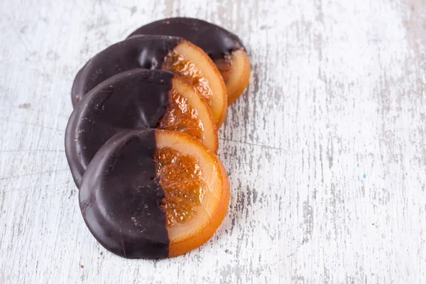 Rodajas de chocolate recubierto de naranja —  Fotos de Stock