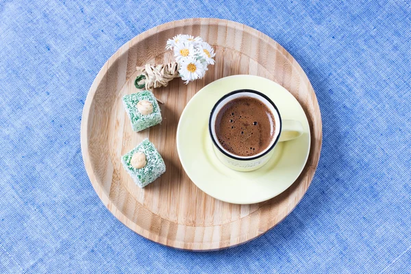 Turecká káva s jarním stylu — Stock fotografie