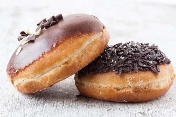 Donuts with chocolate — Stock Photo, Image