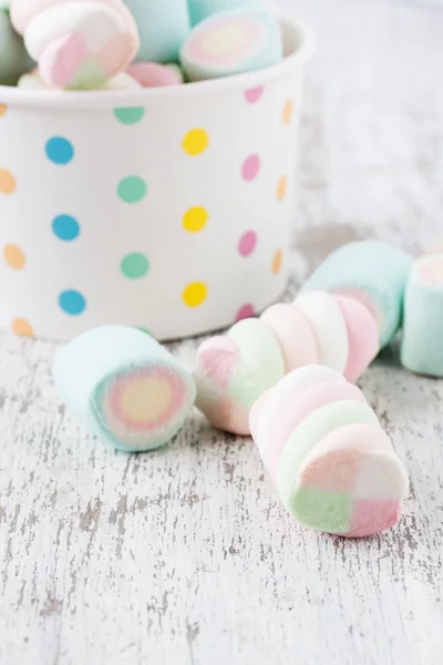 Geassorteerde marshmallow snoepjes — Stockfoto
