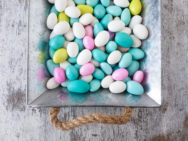 Sugar coated almond candies — Stock Photo, Image