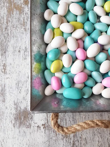 Sugar coated almond candies — Stock Photo, Image