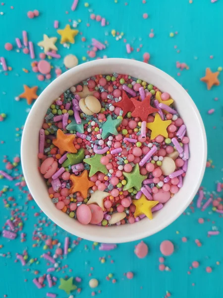 Sugar sprinkles in a bowl — Stock Photo, Image