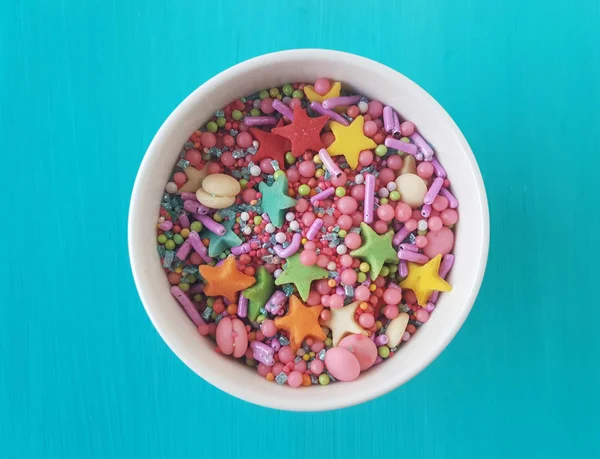 Sugar sprinkles in a bowl — Stock Photo, Image