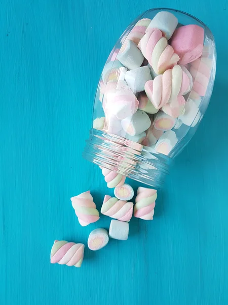 Marsmallow candies in a jar — Stock Photo, Image