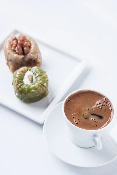 Turkish coffee and baklava — Stock Photo, Image