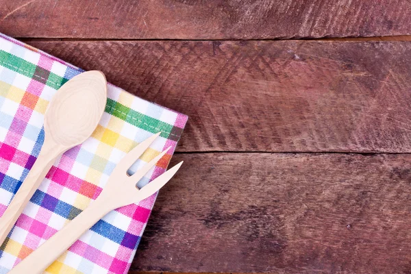 Forchetta e cucchiaio di legno — Foto Stock