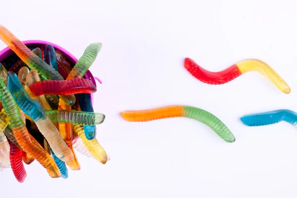 Gummy worm candies — Stock Photo, Image