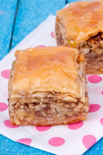 Baklava s vlašskými ořechy — Stock fotografie