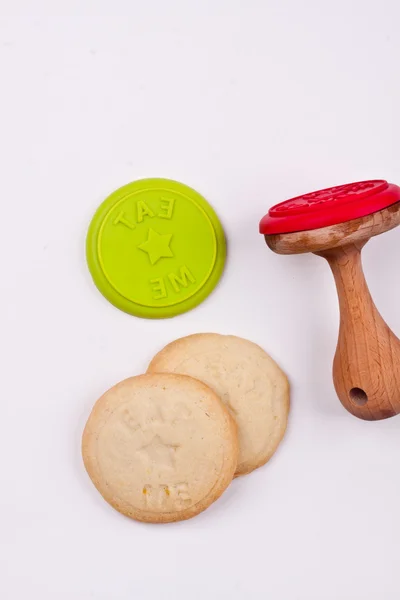 Galletas con signo de comer me —  Fotos de Stock