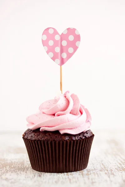 Rosa choklad cupcake — Stockfoto