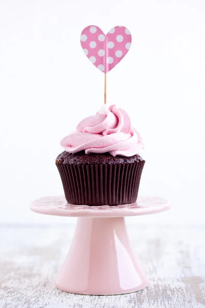 Roze chocolade cupcake — Stockfoto