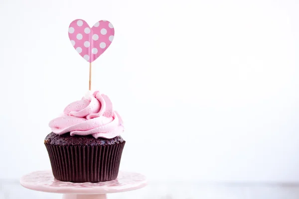 Roze chocolade cupcake — Stockfoto