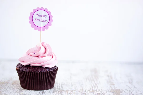 Pink chocolate cupcake — Stock Photo, Image