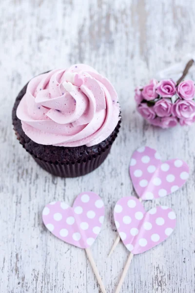 Cupcake al cioccolato rosa — Foto Stock