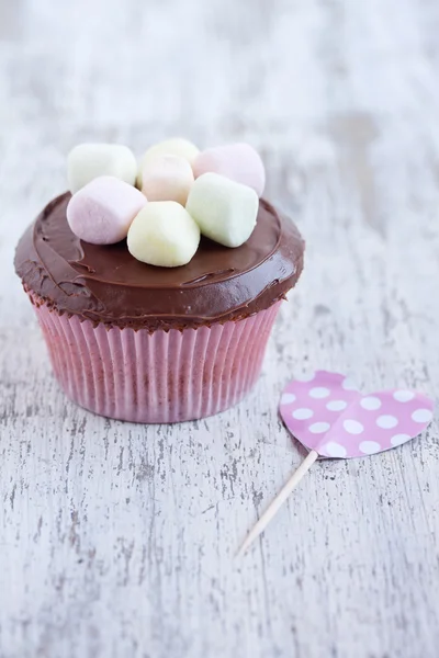 Cupcake con marshamallows — Foto de Stock