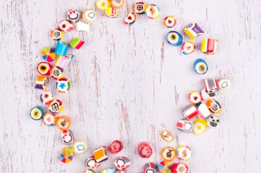 Çeşitli şekerler görünümü