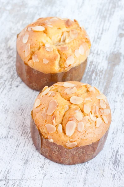 Mandelmuffin-Kuchen — Stockfoto