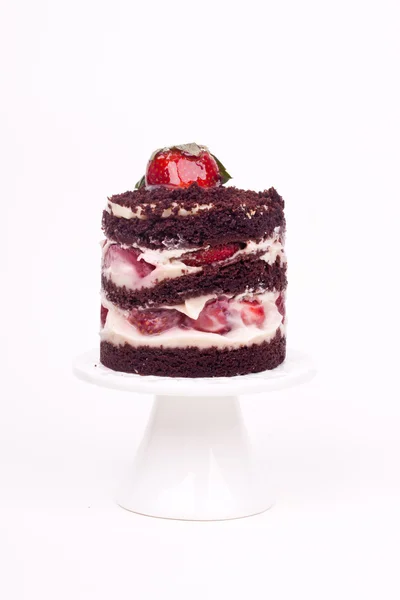 Truskawkowe ciasto czekoladowe — Zdjęcie stockowe