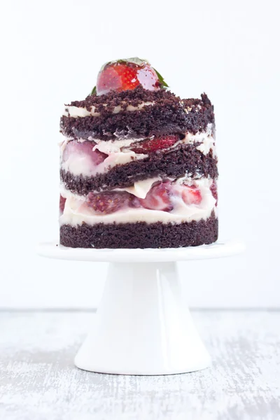 Strawberry chocolate cake — Stock Photo, Image